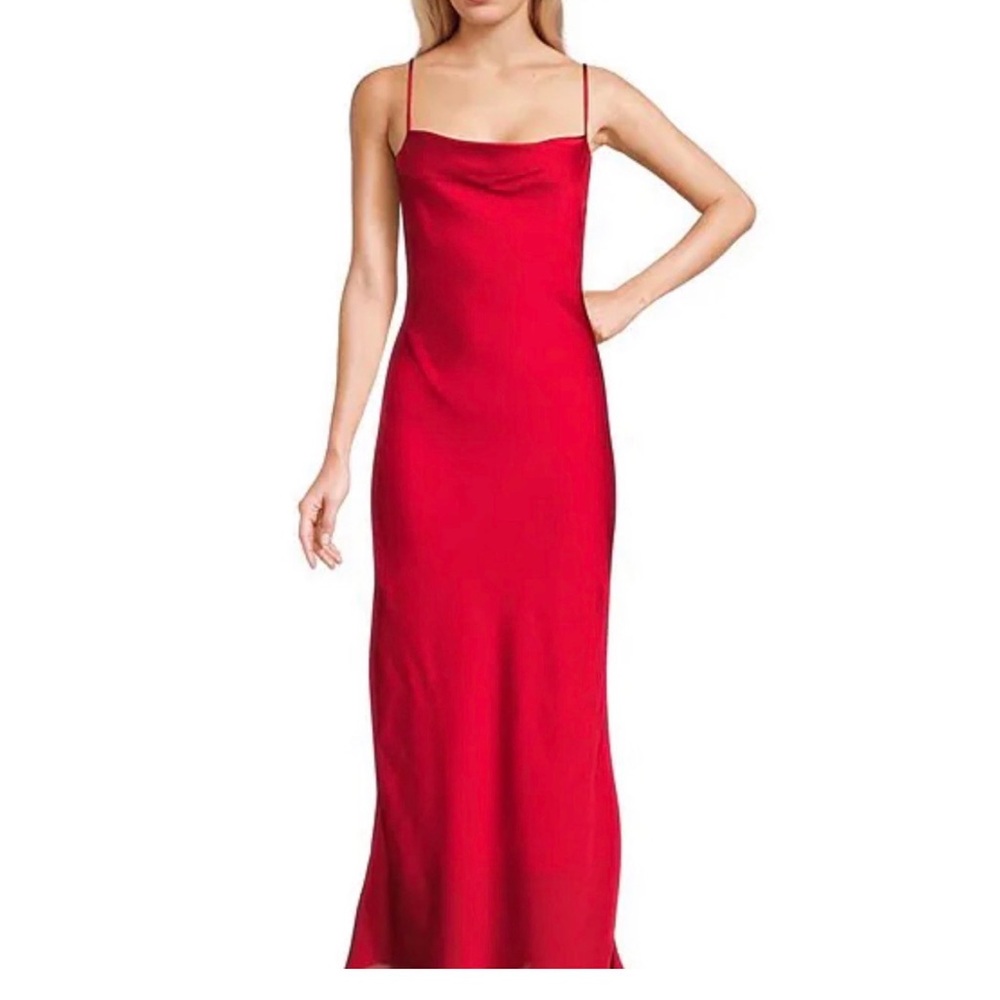 Red silk Maxi dress